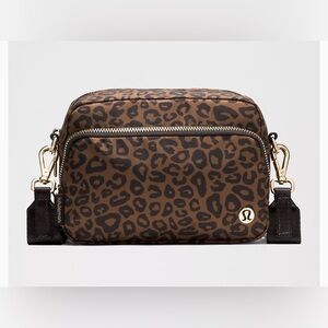 lululemon athletica Leopard Print Brown Crossbody Bag